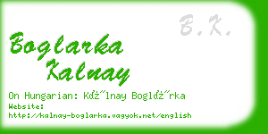 boglarka kalnay business card